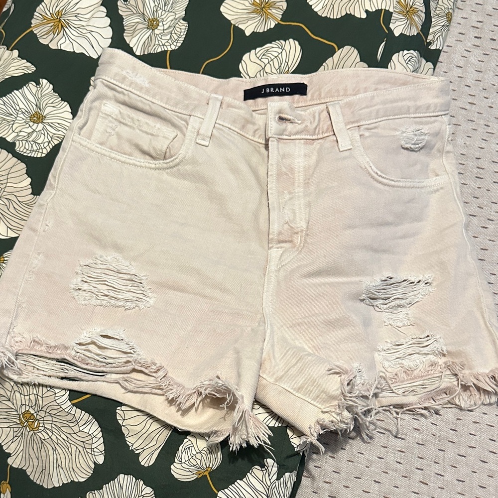 J Brand Women's Distressed Soft Pink Shorts